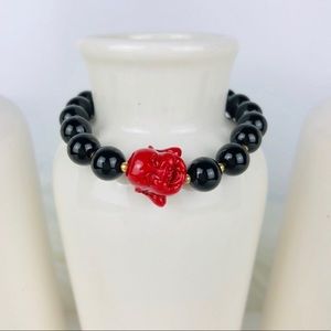 GEMSTONE | Onyx Buddha Black Beaded Bracelet